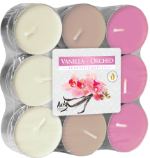 BISPOL P15 Čajový vonné svíčky 18ks Vanilka Orchidej