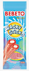 Bebeto Wacky sticks Jahoda/Vanilka 75g