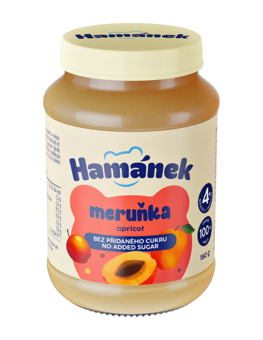 HAMÁNEK kojenecká výživa s meruňkami bez přidaného cukru 190g