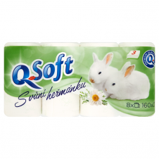 Q Soft Toaletní papír 3 vrstvý 8ks Heřmánek