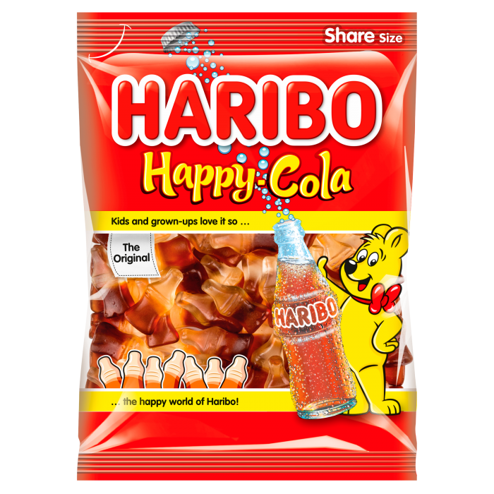 Haribo Happy cola želé cukrovinky s příchutí ovoce a coly 200g