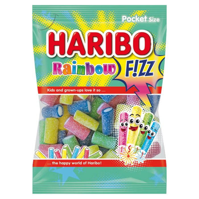 Haribo 85g Fizz Rainbow želé s ovocnými příchutěmi
