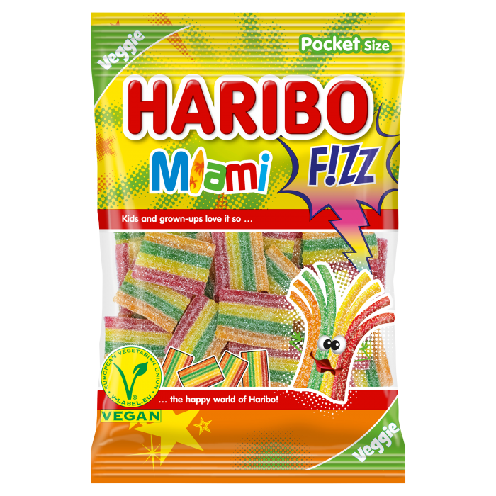 Haribo Fizz Miami želé s ovocnými příchutěmi 85g