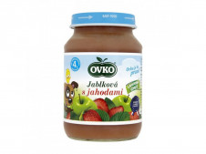 OVKO Dojčenská výživa Jablečná s jahodami 190g