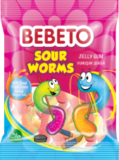 Bebeto Sour Worms 80g