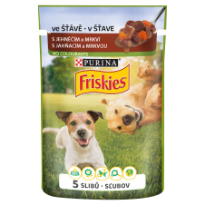 FRISKIES Dog 100g s jehněčím a mrkví ve šťávě