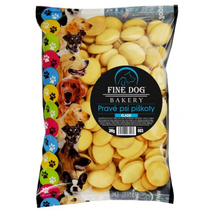 FINE DOG BAKERY Pravé psí piškoty ŽLUTÉ 200g