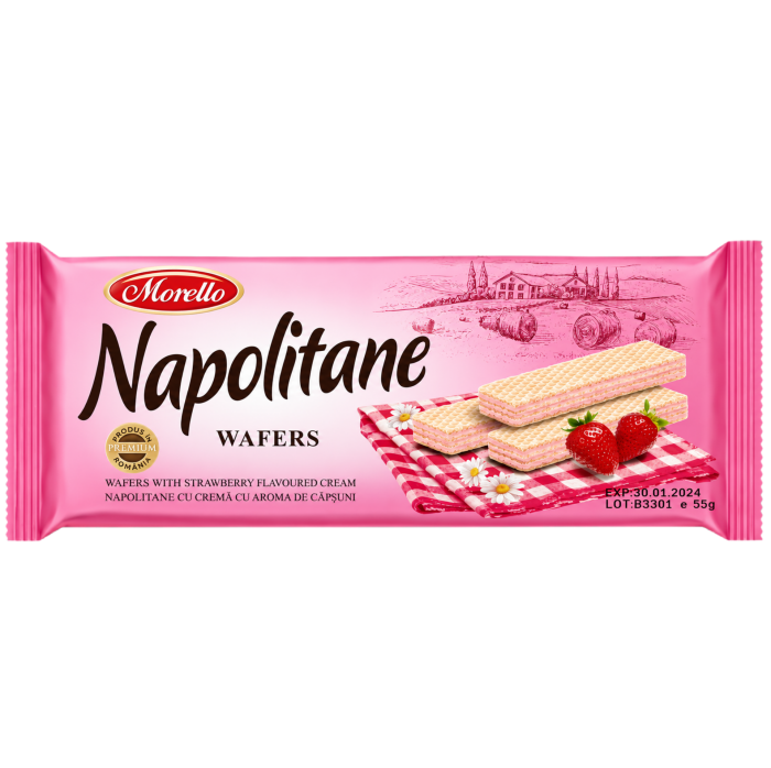 Morello Napolitane wafers Jahodové 50g