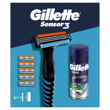 Gillette Sensor3 kazeta Strojek+6 náhradní hlavice+gel 75ml