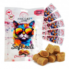 FINE CAT Exclusive Soft Roll svačinka pro kočky KUŘECÍ S HOVĚZÍM 5x10g