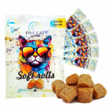 FINE CAT Exclusive Soft Roll svačinka pro kočky KUŘECÍ S LOSOSEM 5x10g