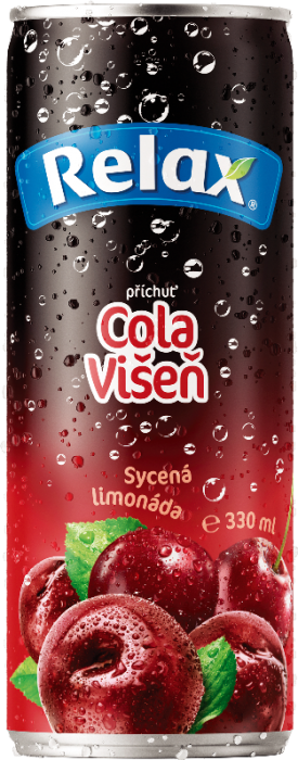 Relax 330ml limonáda Cola - Višeň plech