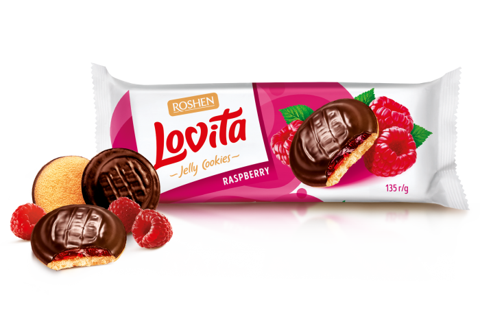 ROSHEN Lovita - piškoty v čokoládě Malina
