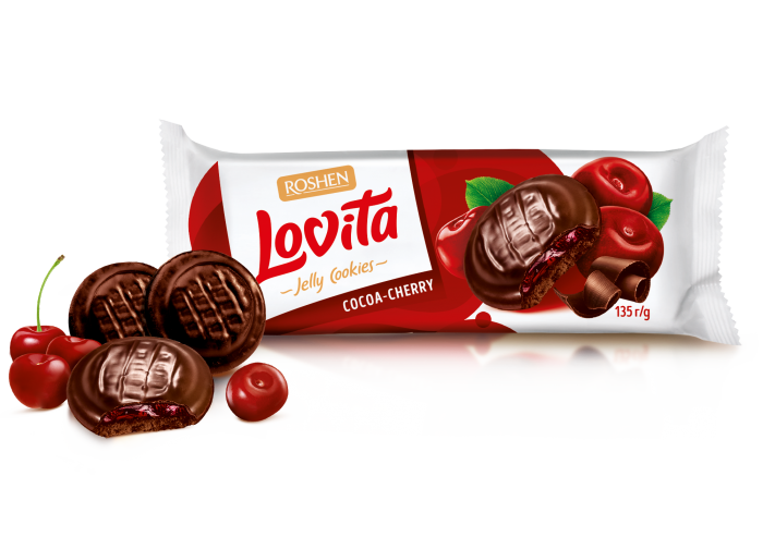 ROSHEN Lovita - piškoty v čokoládě Višeň