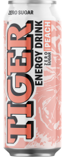 TIGER 0,5l ZERO - Peach energy drink