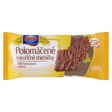 RACIO Polomáčené Chlebíčky kukuřičné mléčno-kakaová poleva 100g