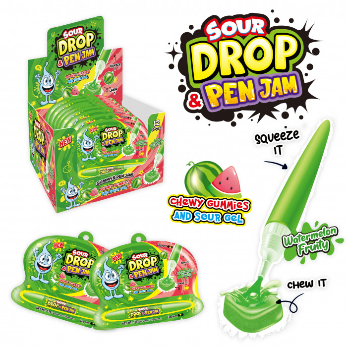 Sour Drop&Pen Jam s příchutí Vodní Meloun 55g