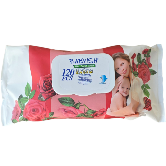 Babyish vlhčené ubrousky 120ks Růže