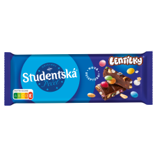ORION Studentská pečeť Mléčná čokoláda a Lentilky s arašídy a želé 90g ORION Studentská pečeť Mléčná čokoláda a Lentilky s arašídy a želé 90g