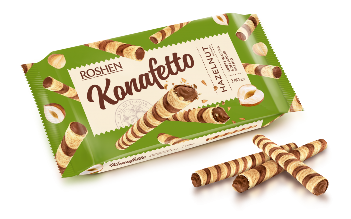 ROSHEN Konafetto trubičky Hazelnut-cream 140g