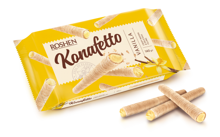 ROSHEN Konafetto trubičky Vanilla-cream 140g