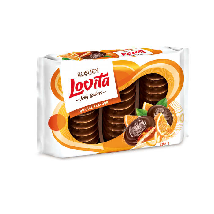 ROSHEN Lovita - piškoty v čokoládě Pomeranč 420g