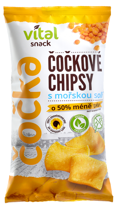 Vital snack Čočkové chipsy s mořskou solí 65g