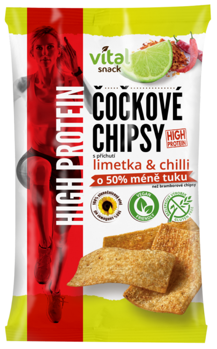 Vital snack Čočkové chipsy - lime and chilli High protein 65g