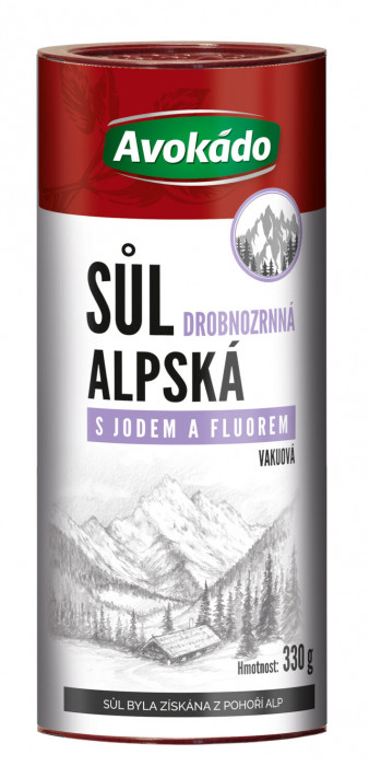 Avokádo Alpská sůl s jódem a fluorem 330g