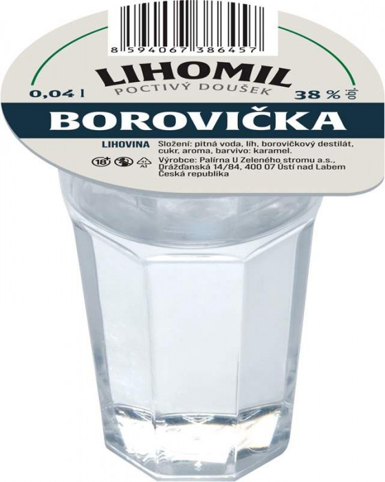 Lihomil Borovička 38% 40ml mini