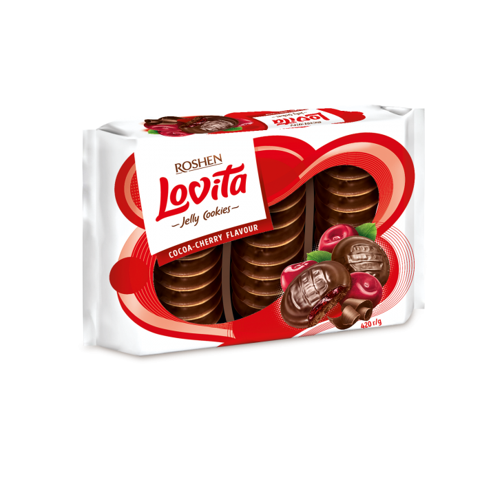 ROSHEN Lovita - piškoty v čokoládě Cocoa-Višeň 420g