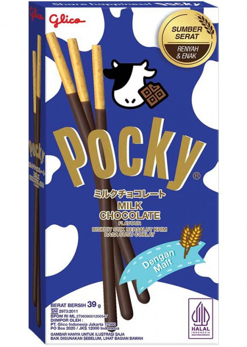 Pocky tyčinky 39g Milk Chocolate