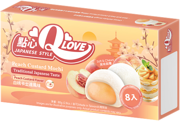 QLove Mochi - Peach Custard 80g