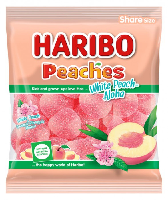 Haribo 160g White Peaches Coconut