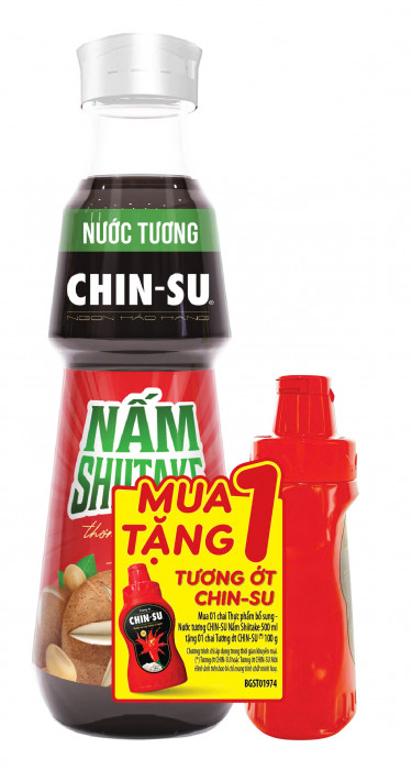 Chin-Su Sójová omáčka SHIITAKE 500ml + Chilli omáčka zdarma