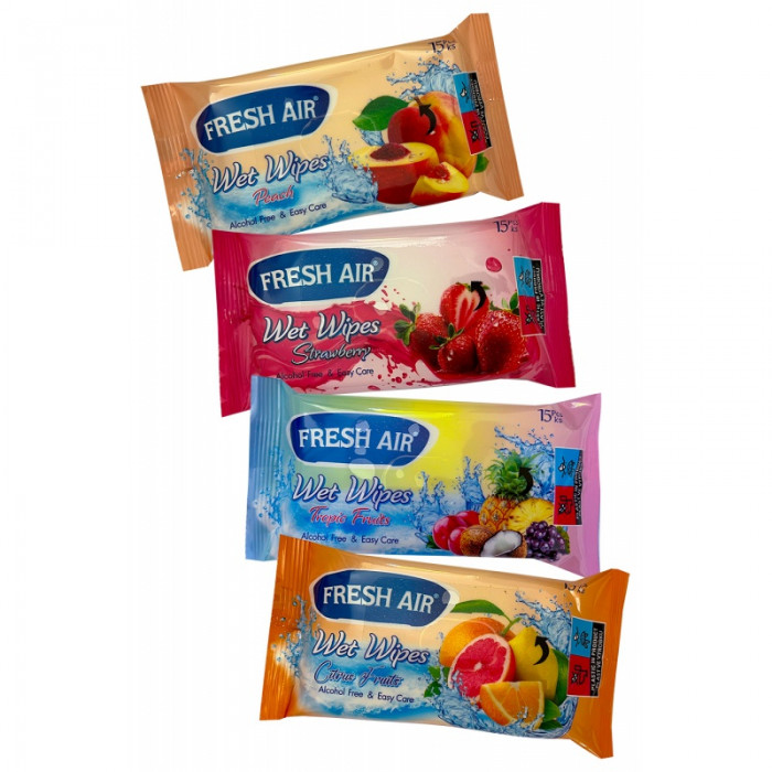 Fresh Air vlhčené kapesní ubrousky FRUIT 15ks