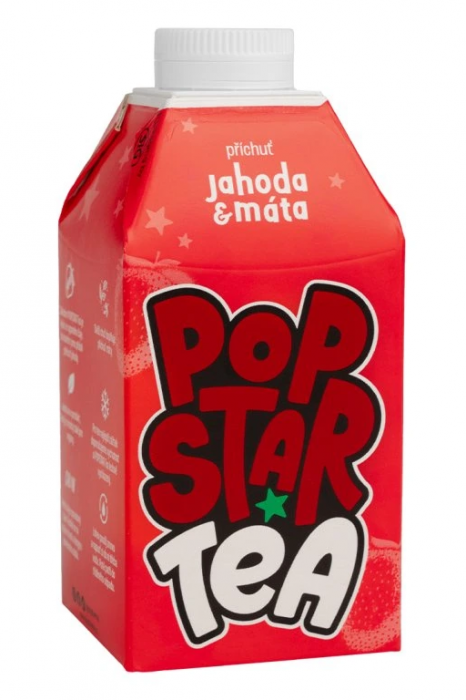 PopStar Tea 0,5L Jahoda & Máta