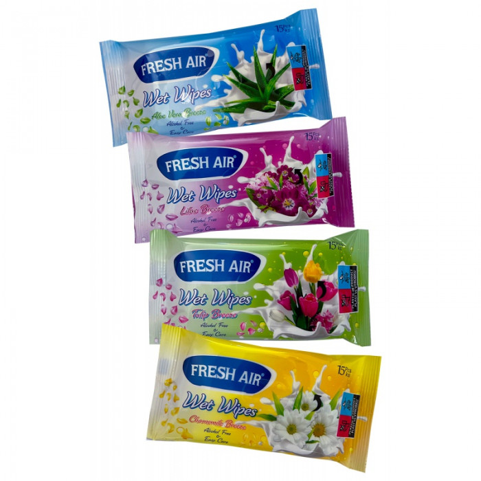 Fresh Air vlhčené kapesní ubrousky FLOWERS 15ks