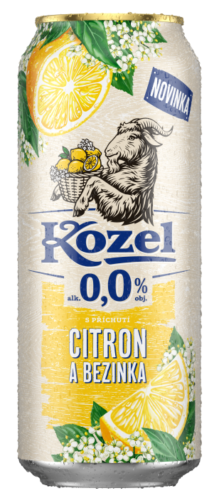 Kozel 0,0% Citron a Bezový květ 500ml
