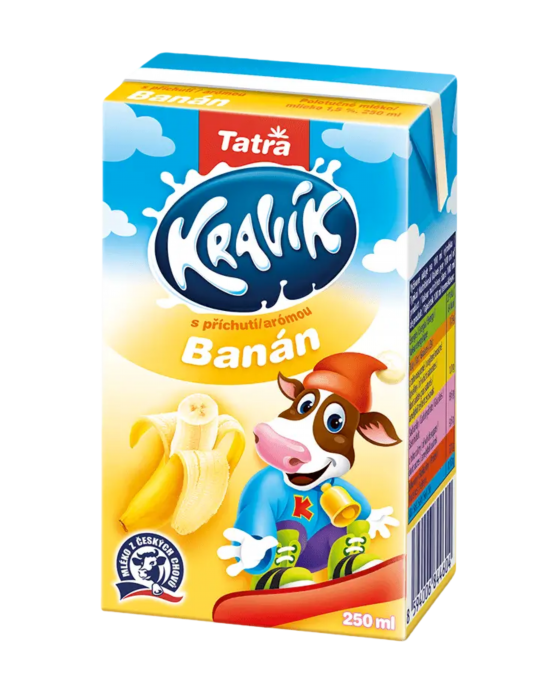 Tatra mléko Kravík s banánovou příchutí 1,5% 250 ml