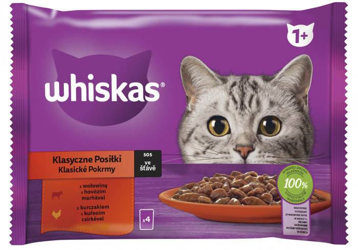 Whiskas kapsa 4pack Klasický Výběr ve šťávě 4x85g