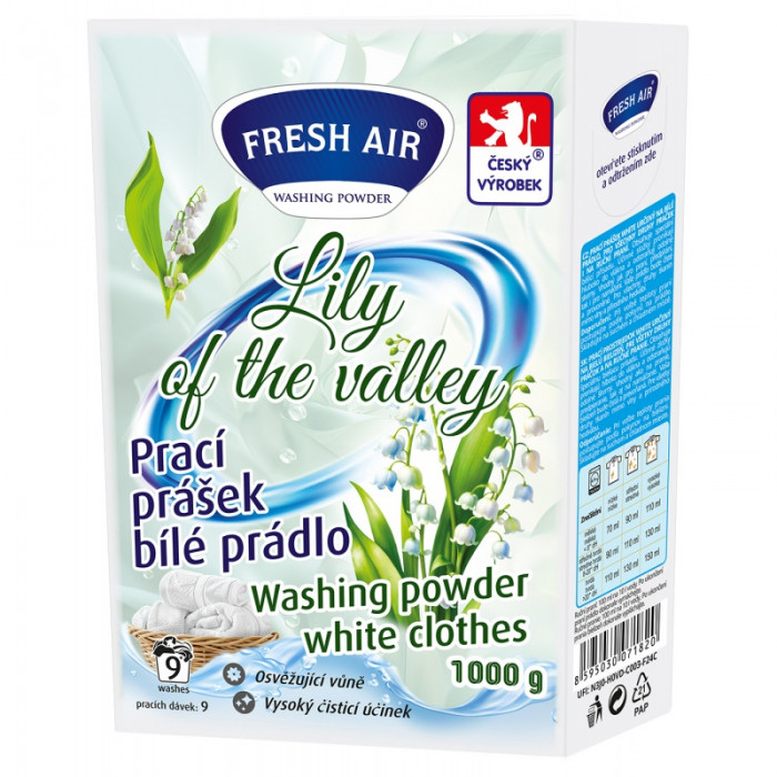 Fresh Air prací prášek Lily of the Valley - BÍLÉ 1kg