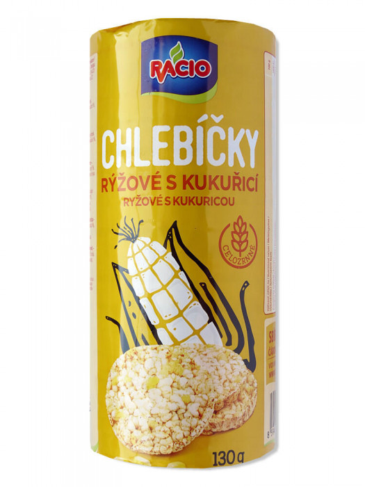 RACIO Celozrnné chlebíčky rýžové s kukuřicí 130g