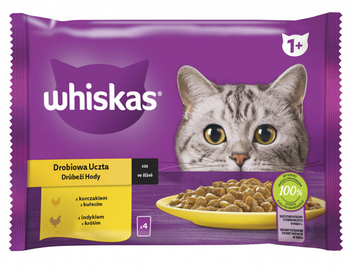 Whiskas kapsa 4 pack Drůběží ve šťávě 4x85g