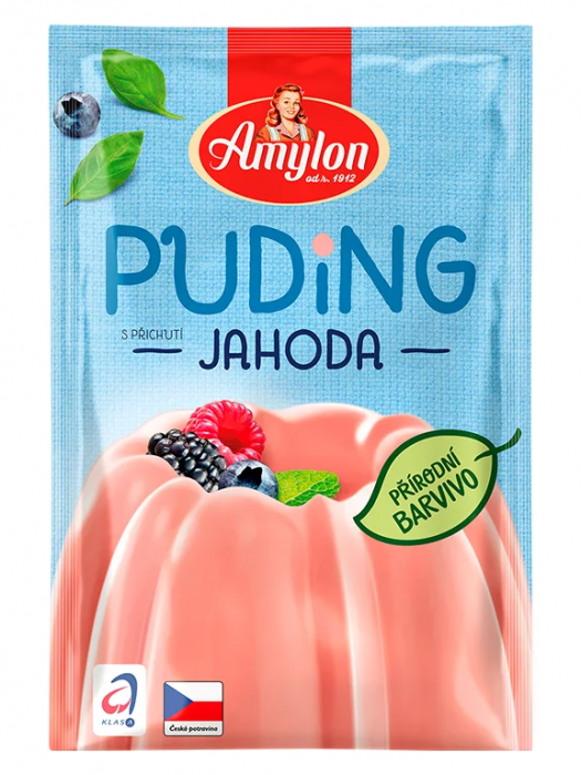 Amylon Puding s příchutí jahoda – přírodní barvivo 37g