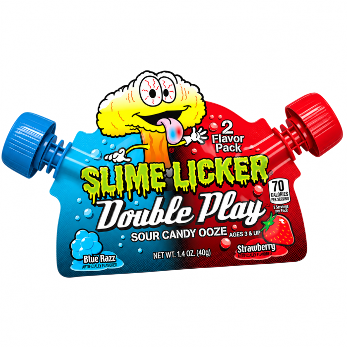 Slime Licker Double Play kyselé gely s příchutí modré maliny a jahody 40g