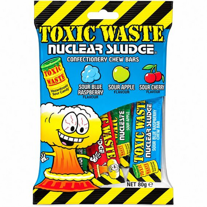 Toxic Waste Nuclear mini kyselé pásky s příchutí třešně, jablka a modré maliny 80g