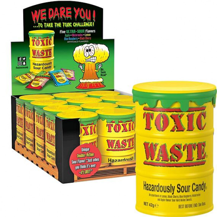 Toxic Waste Yellow Sour Candy 42g