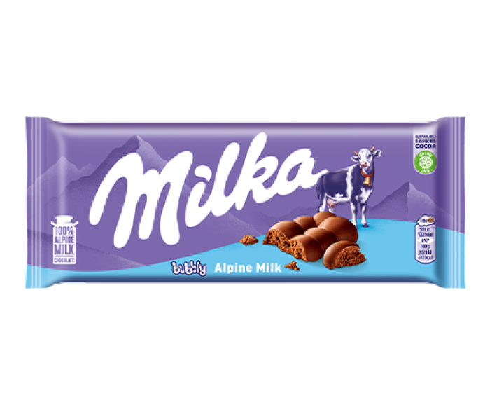 MILKA 95g Bubbly Alpine Milk