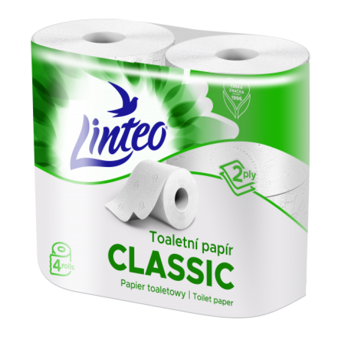 LINTEO Toaletní Papír 2 vrstvý 4ks Bílé
